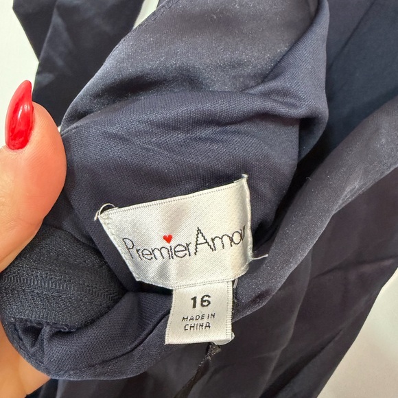 Premier Black High-Low Ruffle Evening Dress - Picture 6 of 7